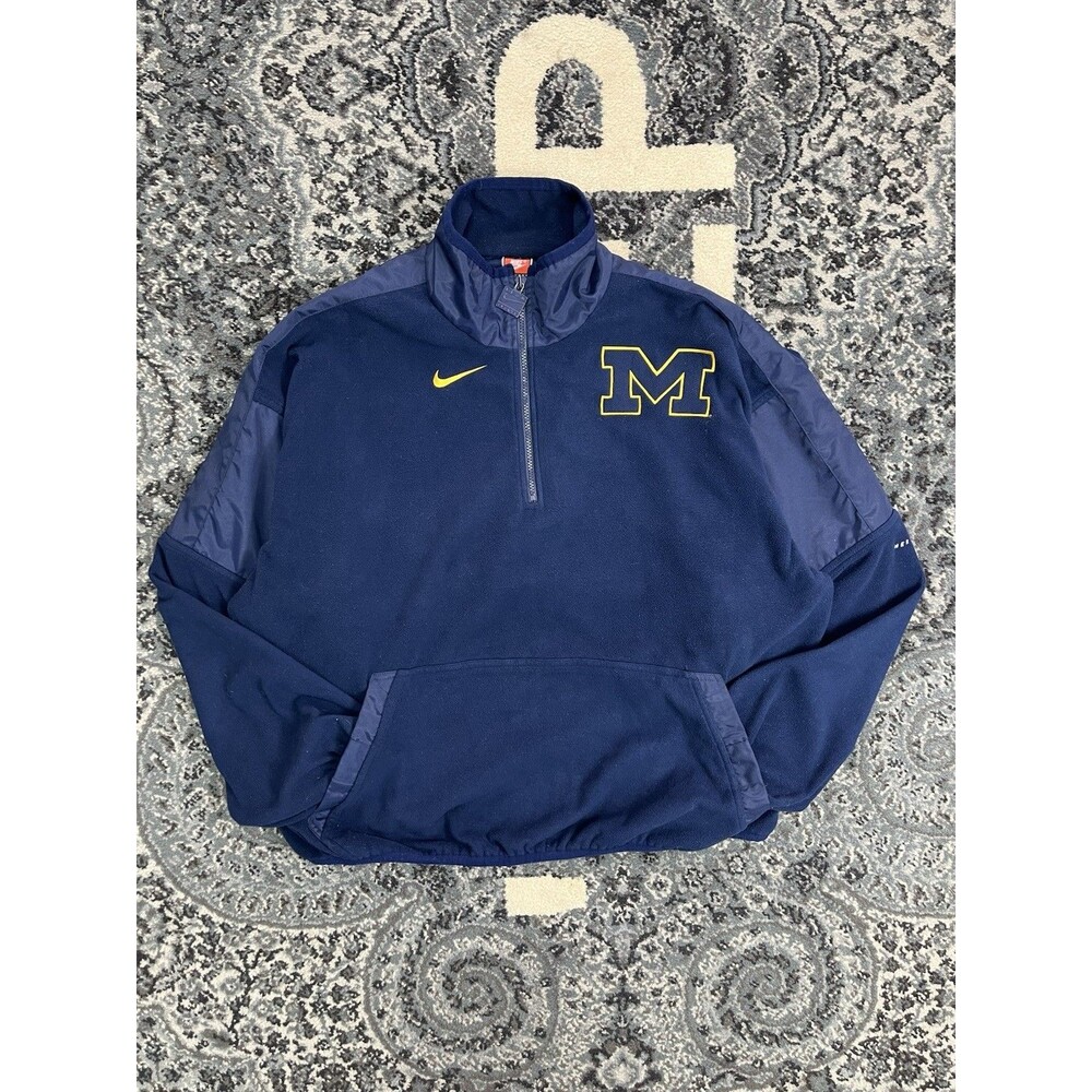 Vintage Nike Michigan Wolverines 1/4 Zip Fleece Size XL